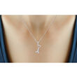 Sterling Silver Dog Bone Pendant Necklace with Diamond Accents