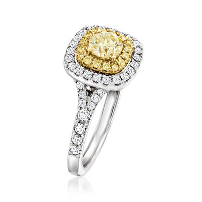 1.23 ct. t.w. White and Yellow Certified Diamond Ring in 14kt Two-Tone Gold
