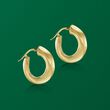 Italian 14kt Yellow Gold Wide Hoop Earrings