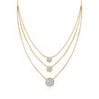 1.00 ct. t.w. Pave Diamond Circle Layered Necklace in 14kt Yellow Gold