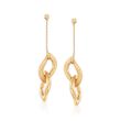 Italian 14kt Yellow Gold Free-Form Link Drop Earrings