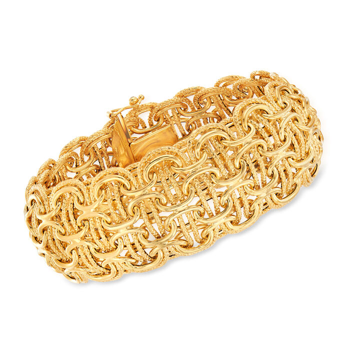Italian 18kt Yellow Gold Modified Byzantine Bracelet