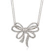 .39 ct. t.w. Diamond Bow Two-Strand Necklace in Sterling Silver