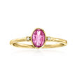 .60 Carat Pink Topaz Ring with Diamond Accents in 14kt Yellow Gold
