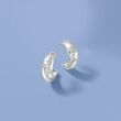 Sterling Silver Hammered C-Hoop Earrings