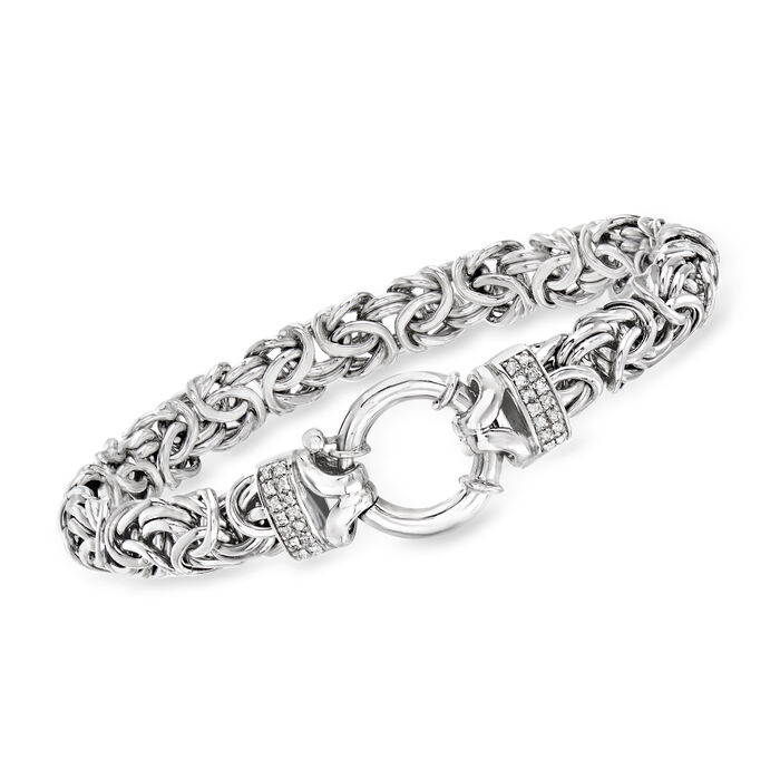 .20 ct. t.w. Diamond Byzantine Bracelet in Sterling Silver