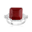 9.00 Carat Ruby and .50 ct. t.w. White Topaz Ring in Sterling Silver