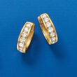 1.00 ct. t.w. Channel-Set Diamond Half Hoop Earrings in 14kt Yellow Gold