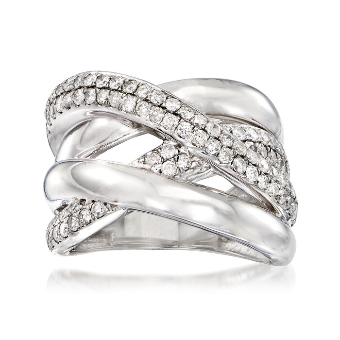 1.00 ct. t.w. Pave Diamond Highway Ring in Sterling Silver