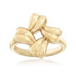 14kt Yellow Gold Wavy Square-Shaped Ring