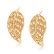 14kt Yellow Gold Leaf Earrings 