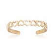 14kt Yellow Gold Openwork Hearts Toe Ring