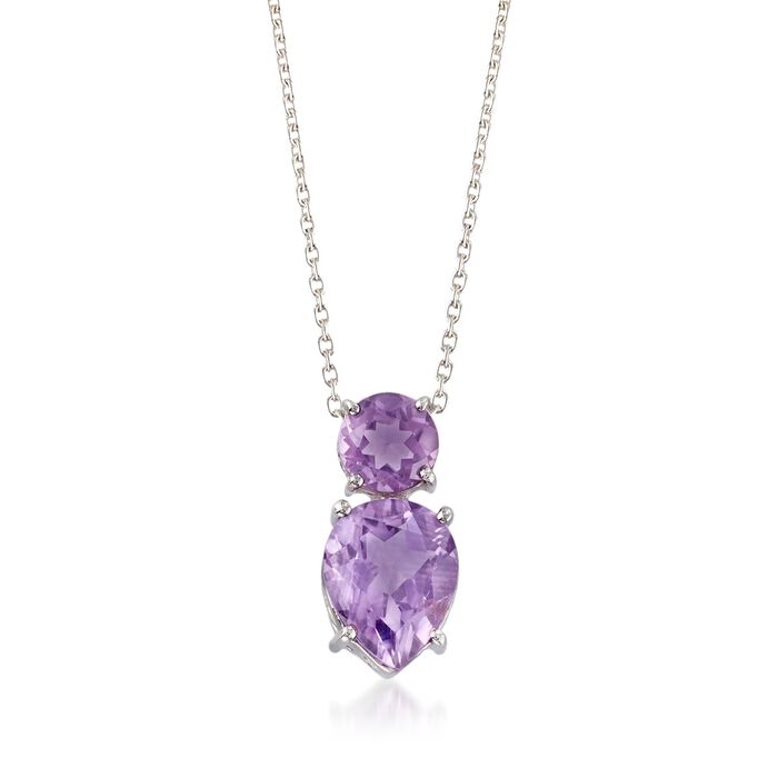 3.70 ct. t.w. Amethyst Pendant Necklace in Sterling Silver