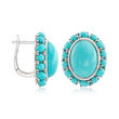 3-14mm Stabilized Turquoise Earrings in Sterling Silver
