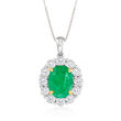 2.80 Carat Emerald Pendant Necklace 1.20 ct. t.w. Diamonds in 18kt Two-Tone Gold