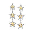 1.28 ct. t.w. Diamond Star Drop Earrings in 14kt Two-Tone Gold