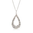 Sterling Silver Byzantine Teardrop Pendant Necklace