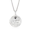 &quot;In Loving Memory&quot; Paw Print Pet Memorial and Photo Locket Pendant Necklace in Sterling Silver