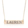 24kt Gold Over Sterling Personalized Name Bar Necklace