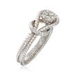 C. 2000 Vintage .20 ct. t.w. Diamond Cluster Buckle Ring in 14kt White Gold
