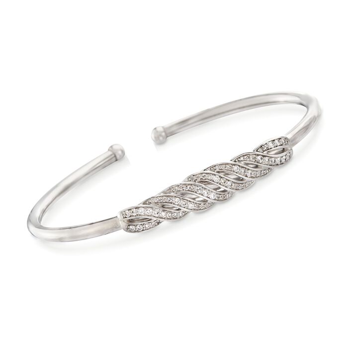.50 ct. t.w. Diamond Twisted Cuff Bracelet in Sterling Silver