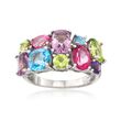 5.40 ct. t.w. Multi-Stone Cluster Ring in Sterling Silver