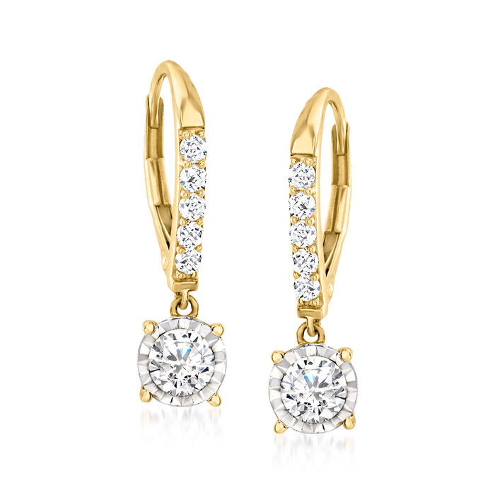 1.00 ct. t.w. Diamond Drop Earrings in 14kt Yellow Gold