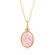 Pink Opal Pendant Necklace With White Topaz Accents in 18kt Gold Over Sterling
