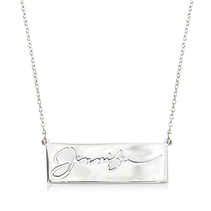 Sterling Silver Personalized Cut-Out Name Necklace