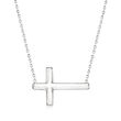 Italian Sterling Silver Sideways Cross Necklace