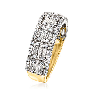 .80 ct. t.w. Baguette and Round Diamond Ring in 14kt Two-Tone Gold