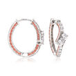 1.40 ct. t.w. Swarovski CZ Hoop Earrings in 18kt Rose Gold Over Sterling and Sterling Silver