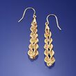 14kt Yellow Gold Rope Chain Drop Earrings