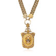 C. 1920 Vintage .12 ct. t.w. Diamond Locket Necklace in 14kt Yellow Gold