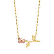 Italian 14kt Two-Tone Gold Rose Necklace