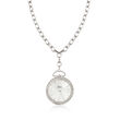 Saint James Swarovski Crystal 30mm Watch Pendant Necklace in Silvertone