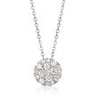 .50 ct. t.w. Diamond Cluster Pendant Necklace in 14kt White Gold