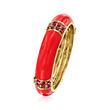 .30 ct. t.w. Ruby and Red Enamel Eternity Band in 18kt Gold Over Sterling