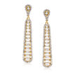 1.00 ct. t.w. Baguette and Round Diamond Drop Earrings in 14kt Yellow Gold