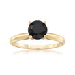 1.50 Carat Black Diamond Solitaire Ring in 14kt Yellow Gold