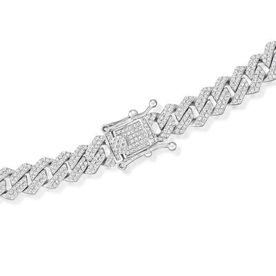 Men's 11.00 ct. t.w. CZ Link Necklace in Sterling Silver