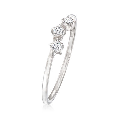 .10 ct. t.w. Diamond Three-Star Ring in Sterling Silver