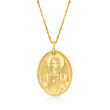 Italian 14kt Yellow Gold Sacred Heart of Jesus Pendant Necklace