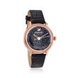 Swarovski Crystal &quot;Crystalline&quot; Women's 38mm Black Crystal Watch in Rose Gold Plate