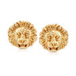 Italian 18kt Yellow Gold Lion Head Clip-On Earrings