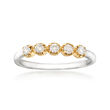 .25 ct. t.w. Diamond Five-Stone Ring in Sterling Silver with 14kt Yellow Gold