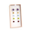 8.70 ct. t.w. Multi-Gemstone Jewelry Set: Five Pairs of Stud Earrings with Earring Jackets in Sterling Silver