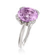 C. 2000 Vintage 6.25 Carat Amethyst and .12 ct. t.w. Diamond Ring in 14kt White Gold