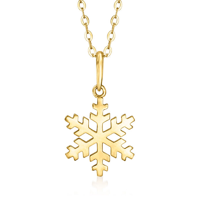 18kt Yellow Gold Snowflake Pendant Necklace