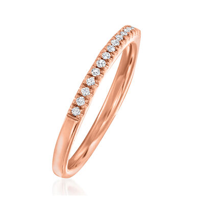 Henri Daussi .15 ct. t.w. Diamond Wedding Band Ring in 14kt Rose Gold
